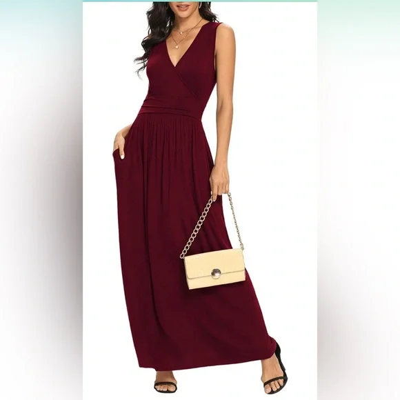 Burgundy Cross Front Maxi Dress | Color: Red | Size: S | Fuzzysockboss's Closet